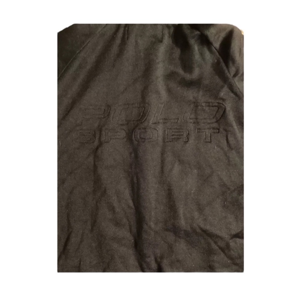 RALPH LAUREN POLO SPORT Vintage Windbreaker Jacket in Black w/ Gold Stripe XL - Picture 5 of 6